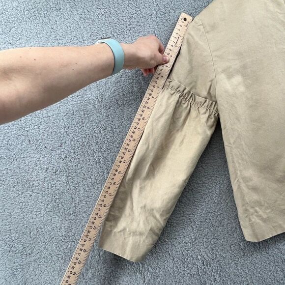 Lewit Linen Cotton Tan Jacket Blazer Ruffle Sleeve XS - Picture 13 of 15